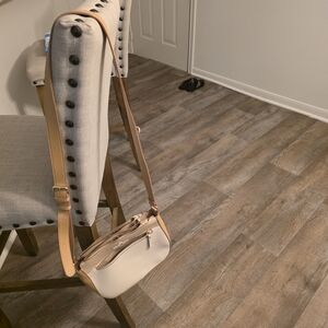 Elegant Cream and Tan Crossbody Bag